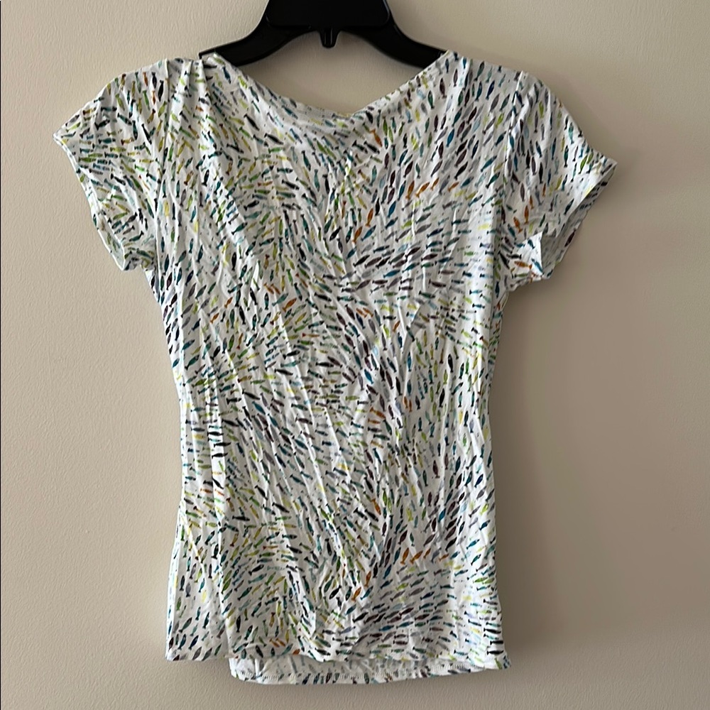 Salaam multicolor, fish Drape Blouse in the USA - Picture 3 of 5